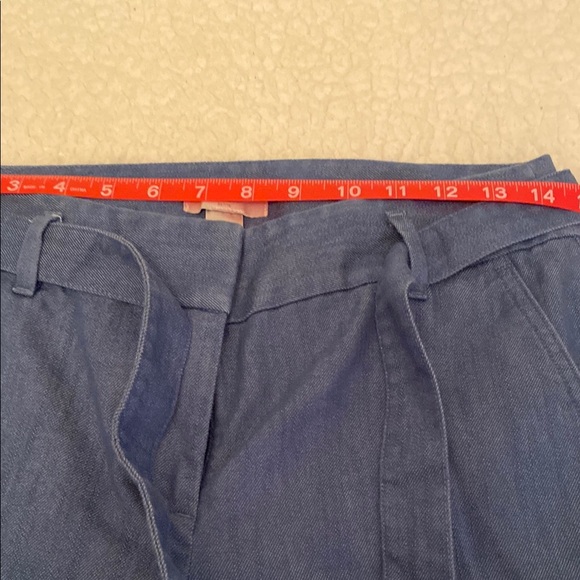 LOFT Petite Denim Blue Pinstripe Trousers - Picture 5 of 8